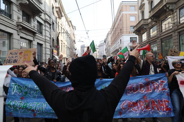 Demonstration by Italia in Piazza - Milano Demonstration by Italia in Piazza, the grassroots movement of students and young workers taking to the streets in 15 Italian cities in Milano Italy on October 17 2026. Photo by Francesco Enriquez IPA ABACAPRESS.COM Milano Italy  Copyright: xIPA ABACAx