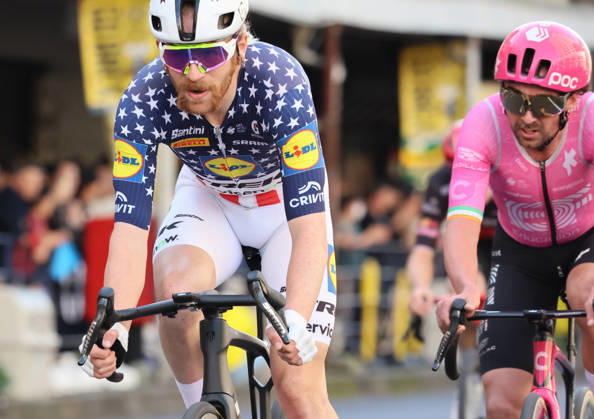 October 17, 2026, Utsunomiya, Japan - American cyclist Quinn Simmons (L) of Lidl-Trek chases Irish Ben Healey (R) of EF Education - Easy Post at the Utsunomuya Japan Cup Criterium in Utsunomiya, 100km north of Tokyo on Saturday, October 17, 2026. Norwegian Jesper Stiansen won the 33.75km race with a time of 40 minutes 07 seconds. (photo by Yoshio Tsunoda AFLO)  aflo_356766299