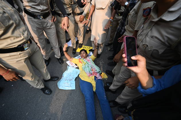 NEW DELHI, INDIA - OCTOBER 17: Students, youth and citizens participate in a march from the Press Club of India to Jantar Mantar demanding the resignation of Chief Election Commissioner Gyanesh Kumar, on October 17, 2026 in New Delhi, India. (Photo by Ishant Chauhan Hindustan Times ) CJP Supporters Protest Demanding CEC Gyanesh Kumar s Resignation Over Voter List Changes