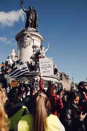 High Cost of Living Protest - Paris National day of action in France to protest the high cost of living and student conditions, bringing together high school and college students, labor unions, and the Yellow Vests movement held at Place de la Republique, Paris, France, on October 17, 2026. Photo by Marie-Paola Bertrand-Hillion ABACAPRESS.COM Paris France  Copyright: xBertrand-HillionxMarie-Paola ABACAx