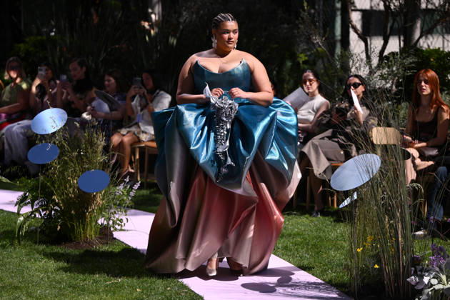 MELBOURNE FASHION WEEK PREVIEW, A model walks the runway during a 2026 Melbourne Fashion Week Runway Preview, at Sky Park, Melbourne, Monday, October 19, 2026. The preview features a selection of the upcoming collections that will appear on M FW runways including designers OUT OF HAND x Lisa Waup, Ebony Noire, Van Ermel Scherer, Perple, Gotham, Wilson Jedd Adams, Asiyam, Atoir, NGALI, Kuwaii, HoMie, Collective Closets x Mariam Farah, TOJHÃÄ, Amy Cottrell, BAAQIY and Sean Rentero. ( NO ARCHIVING MELBOURNE VICTORIA Australia Copyright: xJOELxCARRETTx 20261019172443613780