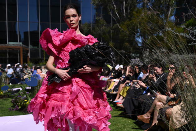 MELBOURNE FASHION WEEK PREVIEW, A model walks the runway during a 2026 Melbourne Fashion Week Runway Preview, at Sky Park, Melbourne, Monday, October 19, 2026. The preview features a selection of the upcoming collections that will appear on M FW runways including designers OUT OF HAND x Lisa Waup, Ebony Noire, Van Ermel Scherer, Perple, Gotham, Wilson Jedd Adams, Asiyam, Atoir, NGALI, Kuwaii, HoMie, Collective Closets x Mariam Farah, TOJHÃÄ, Amy Cottrell, BAAQIY and Sean Rentero. ( NO ARCHIVING MELBOURNE VICTORIA Australia Copyright: xJOELxCARRETTx 20261019177848042510