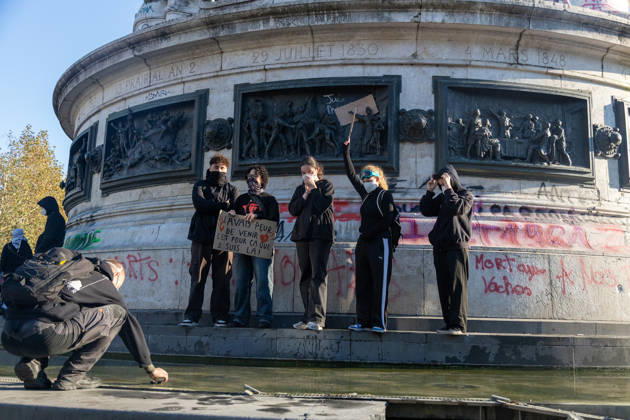IPA89895781 - Paris, protest on October 18 near Place de la République  Copyright: xMattiaxDavidxRinaldi LiveMediax xMattiaxDavidxRinaldi LiveMediax IPA89895781