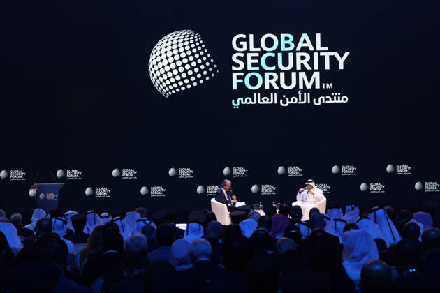 Global Security Forum in Doha DOHA, QATAR - OCTOBER 19: Qatar s Deputy Prime Minister and Minister of State for Defence Affairs, Saud bin Abdulrahman Al Thani, speaks at the Global Security Forum in Doha, Qatar, on October 19, 2026. He discusses Qatar s defence capabilities, regional security and diplomatic initiatives. Ali Altunkaya Anadolu Doha Qatar. Editorial use only. Please get in touch for any other usage. Copyright: x2026xAnadoluxAlixAltunkayax