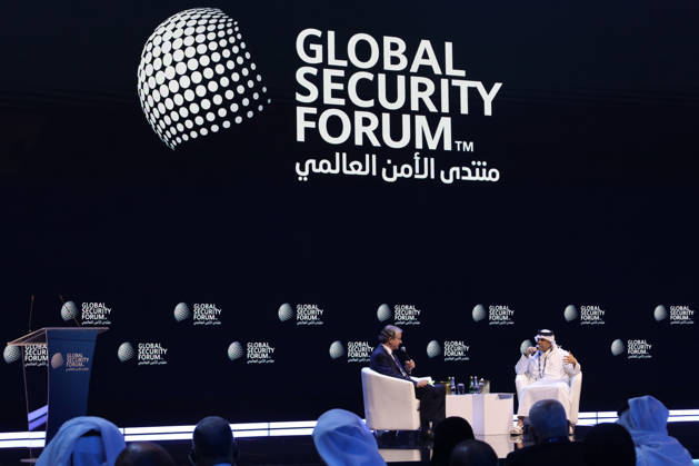 Global Security Forum in Doha DOHA, QATAR - OCTOBER 19: Qatar s Deputy Prime Minister and Minister of State for Defence Affairs, Saud bin Abdulrahman Al Thani, speaks at the Global Security Forum in Doha, Qatar, on October 19, 2026. He discusses Qatar s defence capabilities, regional security and diplomatic initiatives. Ali Altunkaya Anadolu Doha Qatar. Editorial use only. Please get in touch for any other usage. Copyright: x2026xAnadoluxAlixAltunkayax