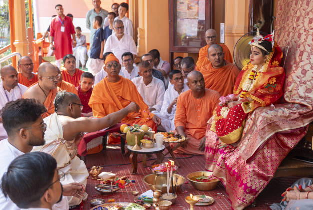 October 19, 2026, Guwahati, Assam, India: A young girl participate in the Kumari Puja ritual as part of the annual Durga Puja Festival at the Ram Krishna Mission, in Guwahati, India on Monday, 19 October 2026. Kumari Puja is a Hindu tradition observed during Durga Puja, Basanti Puja, and Navratri, in which young girls aged one to sixteen are worshipped as living embodiments of the Goddess, the ritual symbolises purity, divine feminine power, and spiritual devotion. Guwahati India - ZUMAt232 20261019_zip_t232_003 Copyright: xDavidxTalukdarx