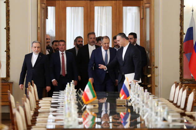 Russian Foreign Minister Sergey Lavrov holds official talks in Tehran TEHRAN, IRAN - OCTOBER 19: ( RESTRICTIONS: NO Access Israel Media Persian Language TV Stations Outside Iran Strictly No Access BBC Persian VOA Persian Manoto TV Iran International TV ) Iranian Foreign Minister Abbas Araghchi (L) meets with Russian Foreign Minister Sergey Lavrov (2nd R), who arrived in Tehran for an official working visit, in Tehran, Iran, on October 19, 2026. Fatemeh Bahrami Anadolu Tehran Iran. Editorial use only. Please get in touch for any other usage.  Copyright: x2026xAnadoluxFatemehxBahramix
