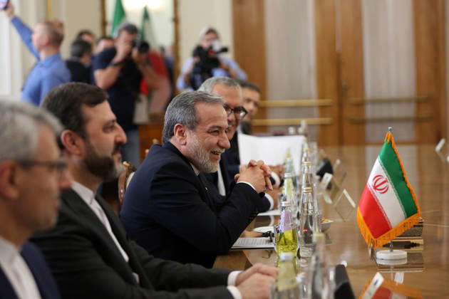 Russian Foreign Minister Sergey Lavrov holds official talks in Tehran TEHRAN, IRAN - OCTOBER 19: ( RESTRICTIONS: NO Access Israel Media Persian Language TV Stations Outside Iran Strictly No Access BBC Persian VOA Persian Manoto TV Iran International TV ) Iranian Foreign Minister Abbas Araghchi (3rd L) meets with Russian Foreign Minister Sergey Lavrov (not seen), who arrived in Tehran for an official working visit, in Tehran, Iran, on October 19, 2026. Fatemeh Bahrami Anadolu Tehran Iran. Editorial use only. Please get in touch for any other usage.  Copyright: x2026xAnadoluxFatemehxBahramix