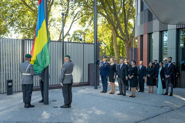 Bundespräsident, Frank-Walter Steinmeier, Akkreditierung von Botschaftern Berlin, Amtssitz am Spreebogen, Bundespräsident, Frank-Walter Steinmeier, Akkreditierung von Botschaftern, Botschafterin, Tonga, Titilupe Fanetupouvava u Tu ivakano Berlin Berlin GER
