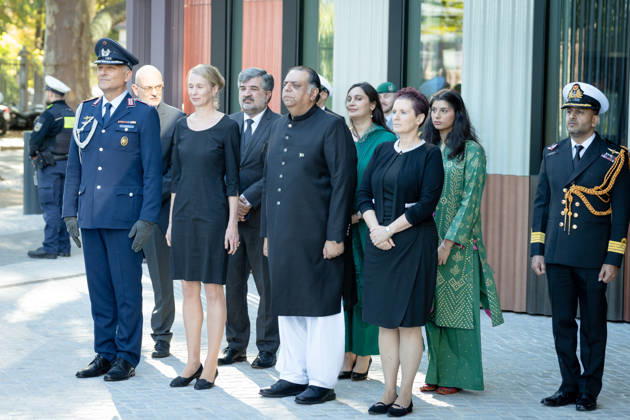 Bundespräsident, Frank-Walter Steinmeier, Akkreditierung von Botschaftern Berlin, Amtssitz am Spreebogen, Bundespräsident, Frank-Walter Steinmeier, Akkreditierung von Botschaftern, Bundeswehr, Botschafter, Pakistan, Salman Sharif Berlin Berlin GER
