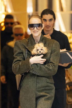 Céline Dion, accompanied by her sons Eddy and Nelson Angelil, leaves the Royal Monceau hotel for La Plenitude Arena in Paris after 16 concerts over five weeks in front of nearly 500,000 people, on October 19, 2026. Holding her dog, Madison, in her arms, the Canadian singer waved one last time to her fans gathered in front of the hotel. She will return to the Paris La Défense Arena for 10 special concerts from May 8 to 29, 2027. Pierre Perusseau Bestimage Céline Dion, accompanied by her sons Eddy and Nelson Angelil, leaves the Royal Monceau luxury hotel in Paris on October 19, 2026, following 16 concerts over five weeks performed before nearly 500,000 people. Holding her dog, Madison, in her arms, the Canadian singer waved one last time to Copyright: xPierrexPerusseaux xBestimagexPierrexPerusseaux xBestimagex