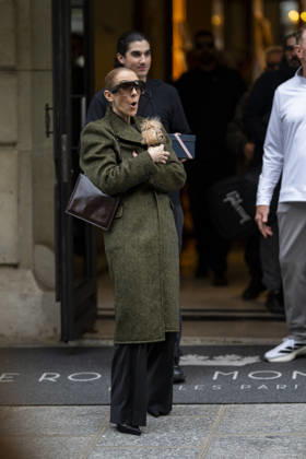 Céline Dion, accompanied by her sons Eddy and Nelson Angelil, leaves the Royal Monceau hotel for La Plenitude Arena in Paris after 16 concerts over five weeks in front of nearly 500,000 people, on October 19, 2026. Holding her dog, Madison, in her arms, the Canadian singer waved one last time to her fans gathered in front of the hotel. She will return to the Paris La Défense Arena for 10 special concerts from May 8 to 29, 2027. Pierre Perusseau Bestimage Céline Dion, accompanied by her sons Eddy and Nelson Angelil, leaves the Royal Monceau luxury hotel in Paris on October 19, 2026, following 16 concerts over five weeks performed before nearly 500,000 people. Holding her dog, Madison, in her arms, the Canadian singer waved one last time to Copyright: xPierrexPerusseaux xBestimagexPierrexPerusseaux xBestimagex