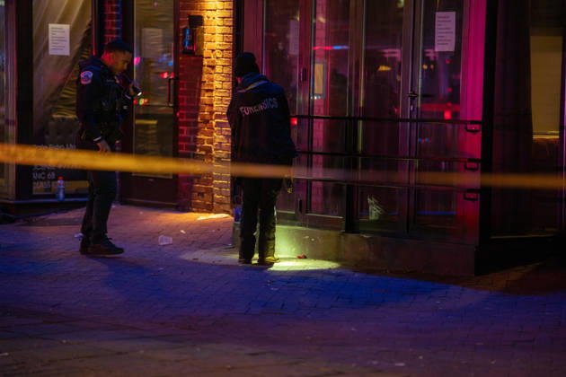 October 19, 2026, Washington, Dc, United States: A National Guard soldier was shot in the Eastern Market neighborhood of Washington, D.C. in the early hours of October 19, 2026. The guardsman tried to break up a fight but was shot by one of the participants, before the suspect was shot by other National Guard soldiers. Both the Guardsman and the suspect were taken to the hospital with non-life threatening injuries. Washington United States  - ZUMAl312 20261019_znp_l312_029 Copyright: xAndrewxLeydenx