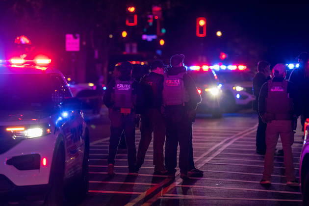 October 19, 2026, Washington, Dc, United States: A National Guard soldier was shot in the Eastern Market neighborhood of Washington, D.C. in the early hours of October 19, 2026. The guardsman tried to break up a fight but was shot by one of the participants, before the suspect was shot by other National Guard soldiers. Both the Guardsman and the suspect were taken to the hospital with non-life threatening injuries. Washington United States  - ZUMAl312 20261019_znp_l312_039 Copyright: xAndrewxLeydenx