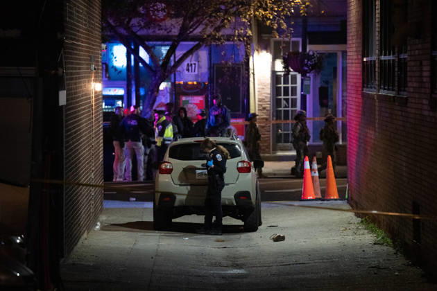 October 19, 2026, Washington, Dc, United States: A National Guard soldier was shot in the Eastern Market neighborhood of Washington, D.C. in the early hours of October 19, 2026. The guardsman tried to break up a fight but was shot by one of the participants, before the suspect was shot by other National Guard soldiers. Both the Guardsman and the suspect were taken to the hospital with non-life threatening injuries. Washington United States - ZUMAl312 20261019_znp_l312_048 Copyright: xAndrewxLeydenx