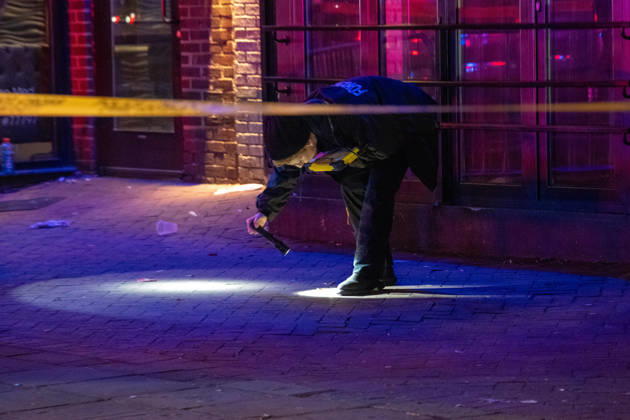 October 19, 2026, Washington, Dc, United States: A National Guard soldier was shot in the Eastern Market neighborhood of Washington, D.C. in the early hours of October 19, 2026. The guardsman tried to break up a fight but was shot by one of the participants, before the suspect was shot by other National Guard soldiers. Both the Guardsman and the suspect were taken to the hospital with non-life threatening injuries. Washington United States - ZUMAl312 20261019_znp_l312_046 Copyright: xAndrewxLeydenx