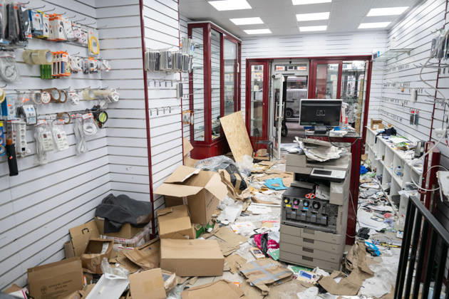 Shops Looted After the October 17th Demonstration - Paris AJ This photo shows the Lyca Mobile at the Boulevard de Magenta store after it has been looted, ransacked, and vandalized on October 19, 2026 two days after riots and looting occurred (pillage) on the sidelines of nationwide cost-of-living demonstrations. Photo by Alexis Jumeau ABACAPRESS.COM Paris France  Copyright: xJumeauxAlexis ABACAx