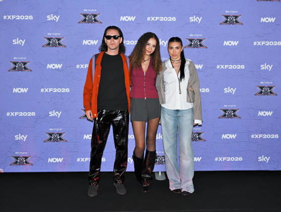 IPA89927844 - Milan, Italy: X Factor 2026 photocall featuring the 12 official contestants JAKE LA FURIA S TEAM In the photo: Alex Fontana, ALÌA, Veronica  Copyright: xNickxZonnax xNickxZonnax IPA89927844