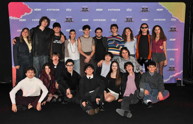 IPA89927826 - Milan, Italy: X Factor 2026 photocall featuring the 12 official contestants In the photo: The 12 official contestants in a group photo  Copyright: xNickxZonnax xNickxZonnax IPA89927826