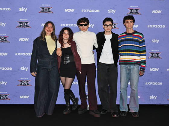 IPA89927835 - Milan, Italy: X Factor 2026 photocall featuring the 12 official contestants IRAMA S TEAM In the photo: Patrizia, Le Distanze, Lenanie  Copyright: xNickxZonnax xNickxZonnax IPA89927835