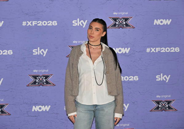 IPA89927878 - Milan, Italy: X Factor 2026 photocall featuring the 12 official contestants JAKE LA FURIA S TEAM In the photo: Veronica (Veronica Bruganelli)  Copyright: xNickxZonnax xNickxZonnax IPA89927878