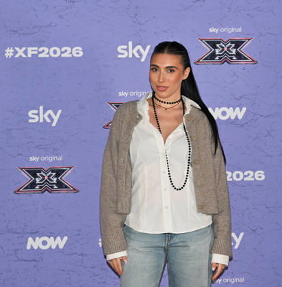 IPA89927882 - Milan, Italy: X Factor 2026 photocall featuring the 12 official contestants JAKE LA FURIA S TEAM In the photo: Veronica (Veronica Bruganelli)  Copyright: xNickxZonnax xNickxZonnax IPA89927882
