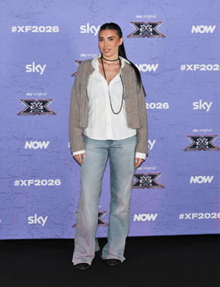 IPA89927884 - Milan, Italy: X Factor 2026 photocall featuring the 12 official contestants JAKE LA FURIA S TEAM In the photo: Veronica (Veronica Bruganelli)  Copyright: xNickxZonnax xNickxZonnax IPA89927884