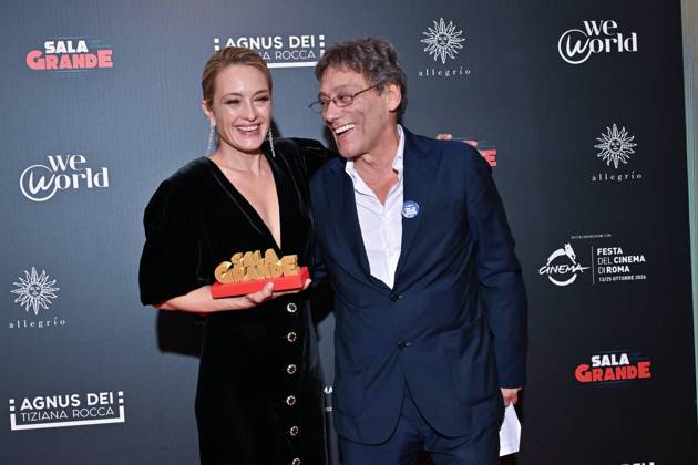 IPA89934655 - Rome: Allegrio Roma. Charity Event for WeWorld. Pictured: Carolina Crescentini, Flavio Natalia  Copyright: xMaurizioxD Avanzox xDxAvanzo Provvisionato Landix IPA89934655