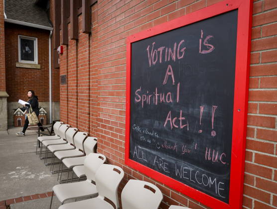 October 19, 2026, Calgary, Ab, CANADA: A voter leaves a polling station after casting their vote in the Alberta referendum in Calgary, Monday, Oct. 19, 2026. Calgary CANADA  - ZUMAc35_ 20261019_zaf_c35_145 Copyright: xJeffxMcintoshx
