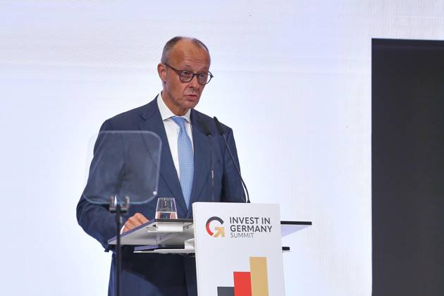 Berlin, Deutschland, 20.10.2026: ESMT: Invest in Germany Summit: Bundeskanzler Friedrich Merz (CDU) hält die Eröffnungsrede. Copyright: xdtsxNachrichtenagenturx dts_140014