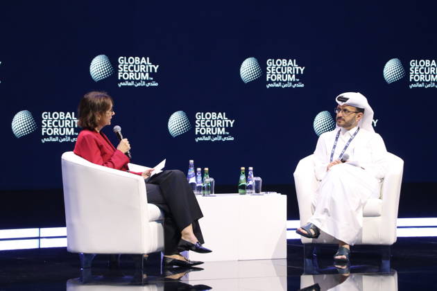 Global Security Forum in Doha DOHA, QATAR - OCTOBER 20: Qatari Foreign Ministry Spokesperson Majed al-Ansari addresses delegates during the Global Security Forum in Doha, Qatar on Tuesday, October 20, 2026. Ali Altunkaya Anadolu Doha Qatar. Editorial use only. Please get in touch for any other usage.  Copyright: x2026xAnadoluxAlixAltunkayax