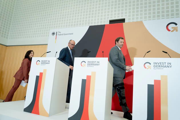 Invest in Germany Summit, Berlin, ESMT Invest in Germany Summit, Berlin, ESMT, Friedrich Merz, Bundeskanzler Katherina Reiche, Bundeswirtschaftsministerin Lars Klingbeil, Bundesfinanzminister Berlin Berlin GER