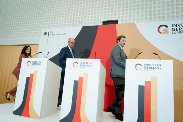 Invest in Germany Summit, Berlin, ESMT Invest in Germany Summit, Berlin, ESMT, Friedrich Merz, Bundeskanzler Katherina Reiche, Bundeswirtschaftsministerin Lars Klingbeil, Bundesfinanzminister Berlin Berlin GER