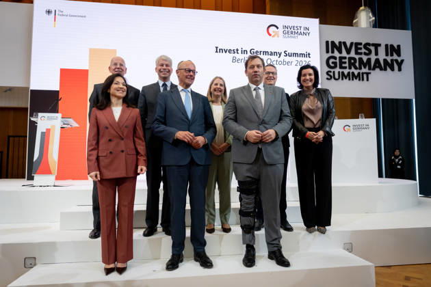 Invest in Germany Summit, Berlin, ESMT Invest in Germany Summit, Berlin, ESMT, Friedrich Merz, Bundeskanzler Katherina Reiche, Bundeswirtschaftsministerin Lars Klingbeil, Bundesfinanzminister Steffen Bilger, Bundesverkehrsminister Dorothee Bär, Bundesforschungsministerin Verena Hubertz, Bundesbauministerin Karsten Wildberger, Bundesdigitalminister Martin Blessing, Sonderbeauftragter für Investitionen Berlin Berlin GER