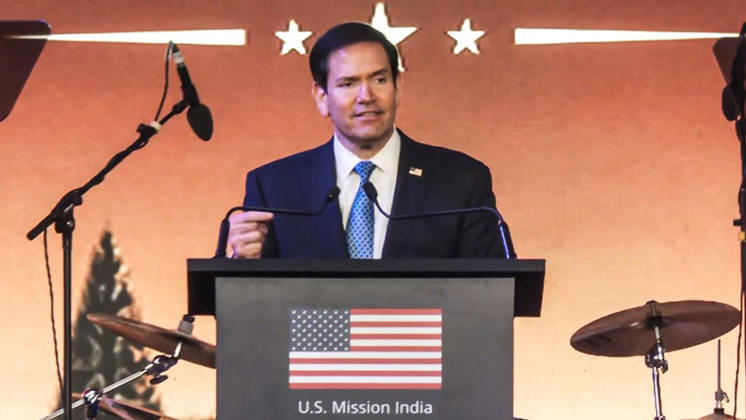 RECORD DATE NOT STATED Marco Rubio addresses the Freedom 250 reception Mumbai, Oct 20 (ANI): US Secretary of State Marco Rubio addresses the Freedom 250 reception, in Mumbai on Tuesday.(ANI Video Grab) Mumbai Maharashtra India Copyright: xANIx ANI_20261020403