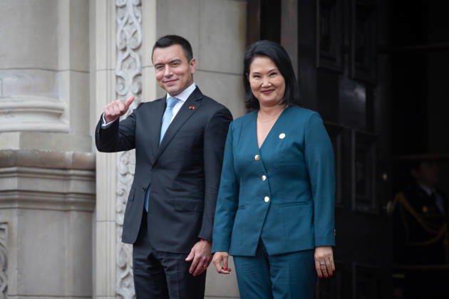 Keiko Fujimori - Daniel Noboa meeting in Peru LIMA, PERU - OCTOBER 20: Peruvian President Keiko Fujimori welcomes Ecuadorian President Daniel Noboa at the Government Palace in Lima, Peru on October 20, 2026. The leaders gathered for the 17th Binational Cabinet meeting between Peru and Ecuador. Jorge Cerdan Anadolu Lima Peru. Editorial use only. Please get in touch for any other usage.  Copyright: x2026xAnadoluxJorgexCerdanx