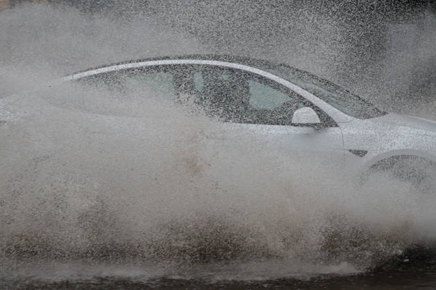 Santiago, October 20, 2026: Flooding at the intersection of Gran Avenida and Los Aviadores streets during the storm front affecting the metropolitan region. Diego Martin Aton Chile, Santiago, Chile. Aton 1201220 jpeg Copyright: DIEGOxMARTIN ATONxCHILE