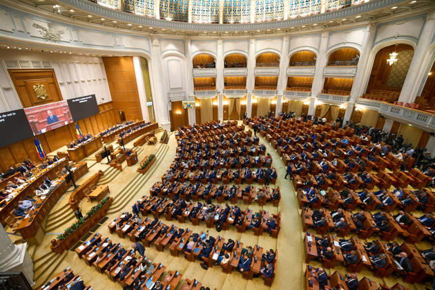 Luca Niculescu New Romanian Prime Minister Vote in Paliament Bucharest, Romania. 20th Oct, 2026: Luca Niculescu, prime minister-designate, speaks during the vote on his cabinet in the joint plenary of the Chambers of the Romanian Parliament. Bucharest Romania Copyright: xLucianxAlecux