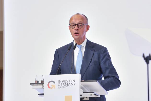 Berlin, Deutschland, 20.10.2026: ESMT: Invest in Germany Summit: Bundeskanzler Friedrich Merz (CDU) hält die Eröffnungsrede. Copyright: xdtsxNachrichtenagenturx dts_140013