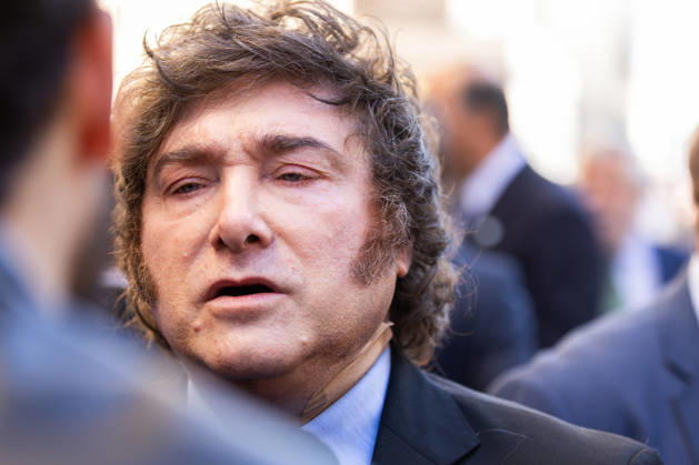October 21, 2026, Madrid, Madrid, SPAIN: During his visit to Madrid, Argentine President Javier Milei lashes out at a journalist, saying: I cannot respect your brain. Madrid SPAIN - ZUMAl221 20261021_zip_l221_003 Copyright: xIgnacioxLopezxIsasmendix