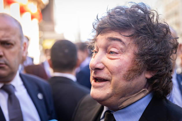 October 21, 2026, Madrid, Madrid, SPAIN: During his visit to Madrid, Argentine President Javier Milei lashes out at a journalist, saying: I cannot respect your brain. Madrid SPAIN - ZUMAl221 20261021_zip_l221_006 Copyright: xIgnacioxLopezxIsasmendix