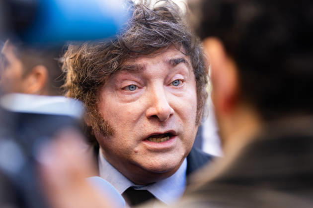 October 21, 2026, Madrid, Madrid, SPAIN: During his visit to Madrid, Argentine President Javier Milei lashes out at a journalist, saying: I cannot respect your brain. Madrid SPAIN - ZUMAl221 20261021_zip_l221_018 Copyright: xIgnacioxLopezxIsasmendix
