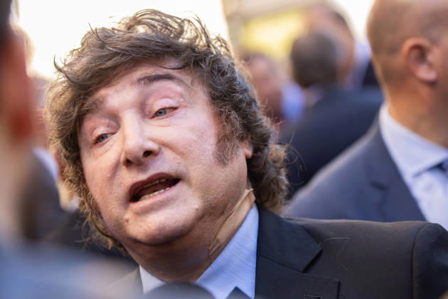 October 21, 2026, Madrid, Madrid, SPAIN: During his visit to Madrid, Argentine President Javier Milei lashes out at a journalist, saying: I cannot respect your brain. Madrid SPAIN - ZUMAl221 20261021_zip_l221_015 Copyright: xIgnacioxLopezxIsasmendix