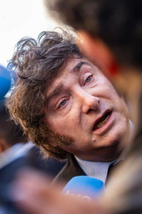 October 21, 2026, Madrid, Madrid, SPAIN: During his visit to Madrid, Argentine President Javier Milei lashes out at a journalist, saying: I cannot respect your brain. Madrid SPAIN - ZUMAl221 20261021_zip_l221_019 Copyright: xIgnacioxLopezxIsasmendix