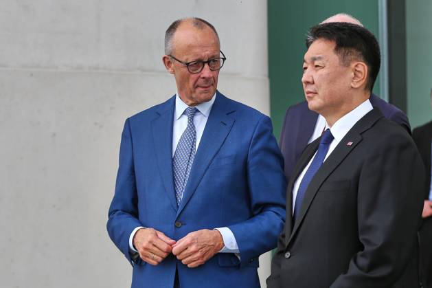Berlin, Deutschland, 21.10.2026: Bundeskanzleramt: Empfang des Präsidenten der Mongolei: Bundeskanzler Friedrich Merz (CDU) und Ukhnaa Khurelsukh Copyright: xdtsxNachrichtenagenturx dts_140165