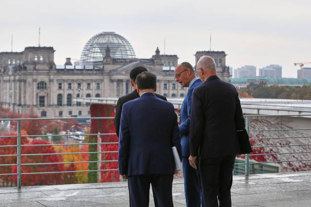 Berlin, Deutschland, 21.10.2026: Bundeskanzleramt: Empfang des Präsidenten der Mongolei: Ukhnaa Khurelsukh und Bundeskanzler Friedrich Merz (CDU) Copyright: xdtsxNachrichtenagenturx dts_140172