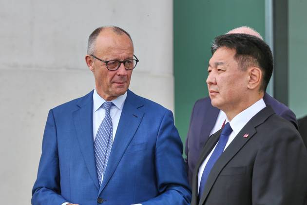 Berlin, Deutschland, 21.10.2026: Bundeskanzleramt: Empfang des Präsidenten der Mongolei: Bundeskanzler Friedrich Merz (CDU) und Ukhnaa Khurelsukh Copyright: xdtsxNachrichtenagenturx dts_140185