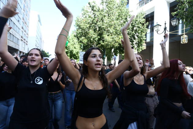 October 21, 2026, Athens, Greece: Students, university students and teachers take part in a nationwide education protest in central Athens on Wednesday, October 21, 2026. Demonstrators gather at the Propylaea and march through the city centre, calling for better school conditions, increased public education funding, and measures to address the rising cost of studying and student housing...Protesters demand the recruitment of more teachers, safer school buildings, improved student support and affordable accommodation, as similar demonstrations take place in cities across Greece. Athens Greece - ZUMAv62_ 20261021_zaf_v62_006 Copyright: xAristidisxVafeiadakisx