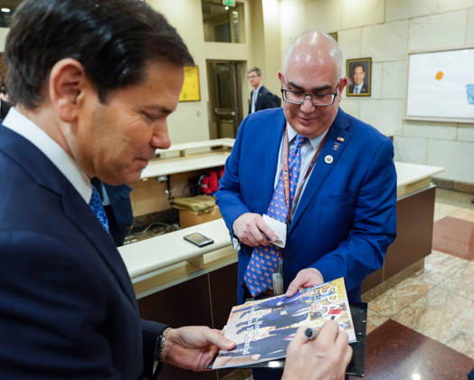RECORD DATE NOT STATED U.S. Secretary of State Marco Rubio and U.S. Ambassador to India Sergio Gor visit the U.S. Consulate General in Mumbai Mumbai, Oct 21 (ANI): U.S. Secretary of State Marco Rubio during their visit to the US Consulate General, in Mumbai on Wednesday. (@SecRubio X ANI Photo) Mumbai Maharashtra India Copyright: xANIx ANI_20261021014