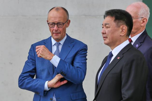 Berlin, Deutschland, 21.10.2026: Bundeskanzleramt: Empfang des Präsidenten der Mongolei: Bundeskanzler Friedrich Merz (CDU) und Ukhnaa Khurelsukh Copyright: xdtsxNachrichtenagenturx dts_140188